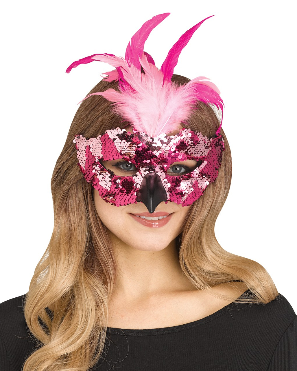 Sequin and Feather Silver Mardi Gras Mask for Fancy Dress Costume Party Masks 