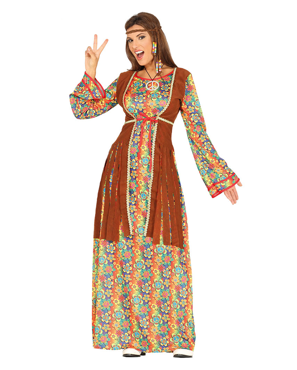 Flower Power Maxi Hippie Dress Breanna | Motto Party | Horror-Shop.com
