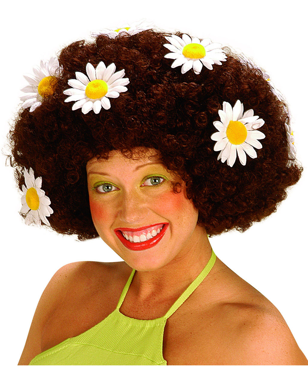 Oversized Afro Daisy Wig Black Blonde Big Hair Wig 70s 80s Fancy Dress Hippy