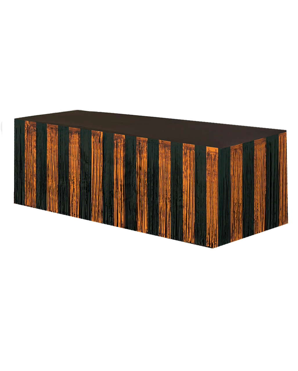 Fringes Table Skirt Orange Black Metallic