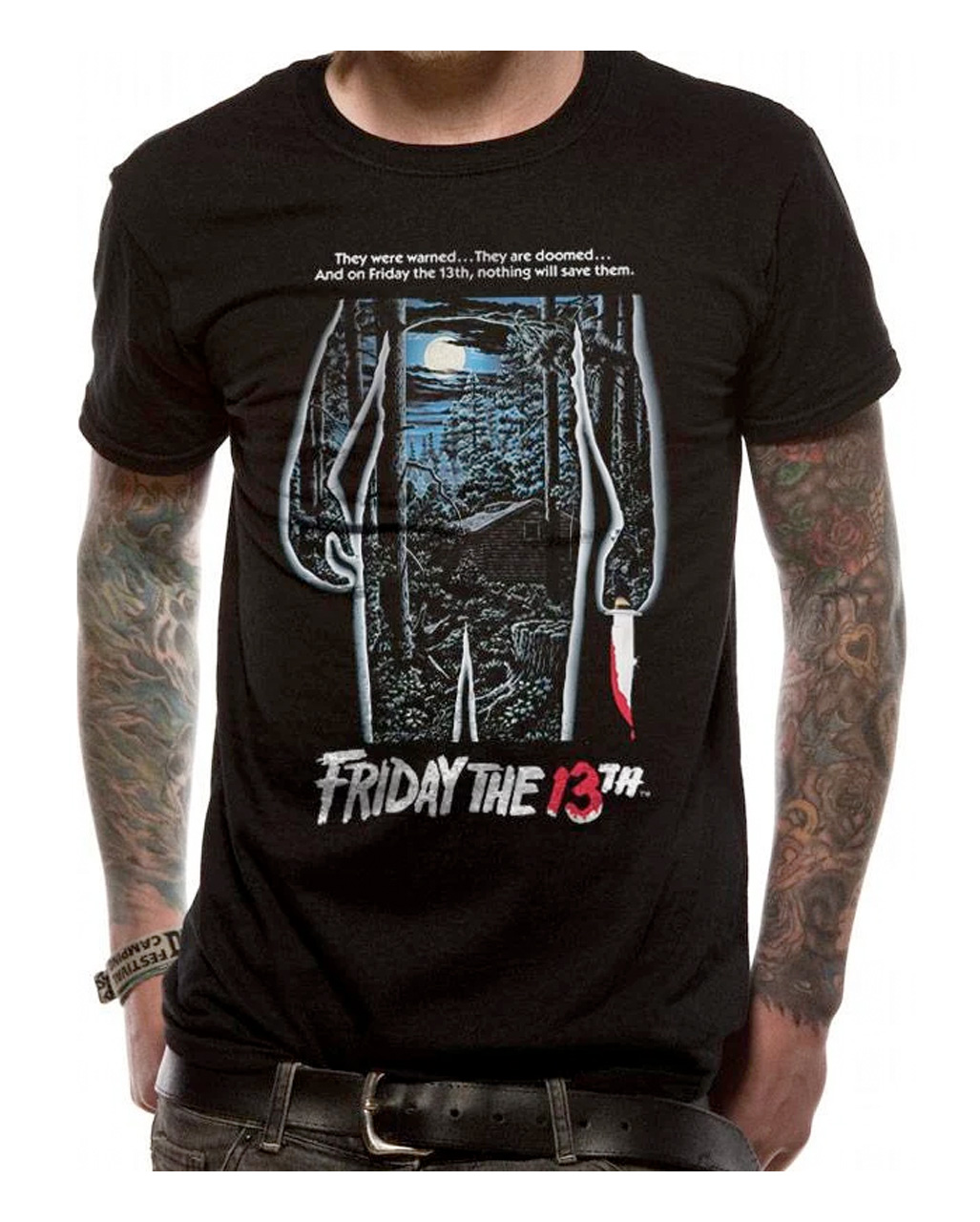 Friday The 13th T-Shirt Uomo 'Evil Face' - Ufficiale, Colore Nero