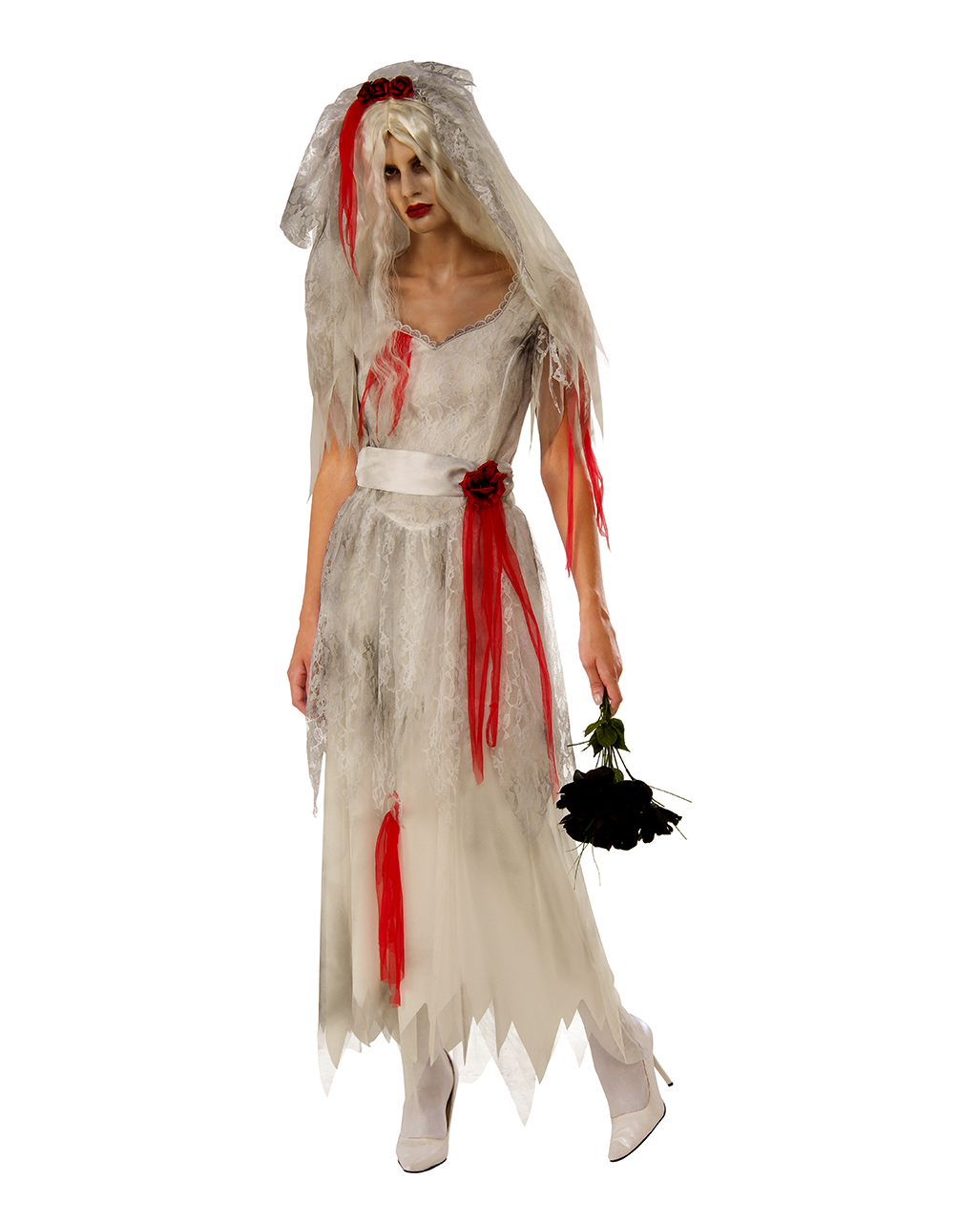 Ghost Bride Costume With Veil For 