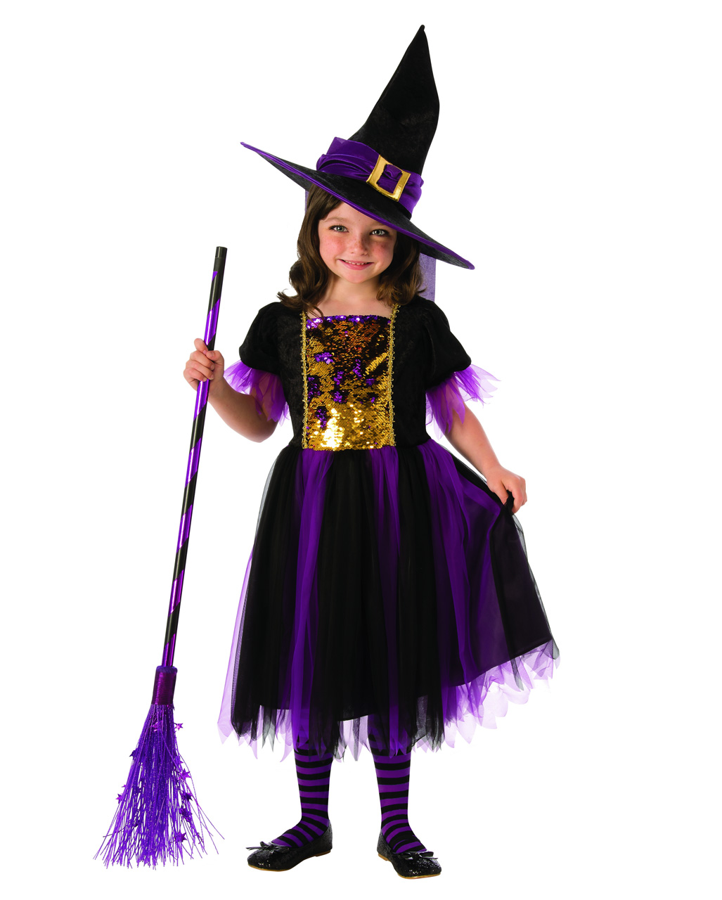 Glitter Sequins Witch Child Costume for Halloween | Horror-Shop.com