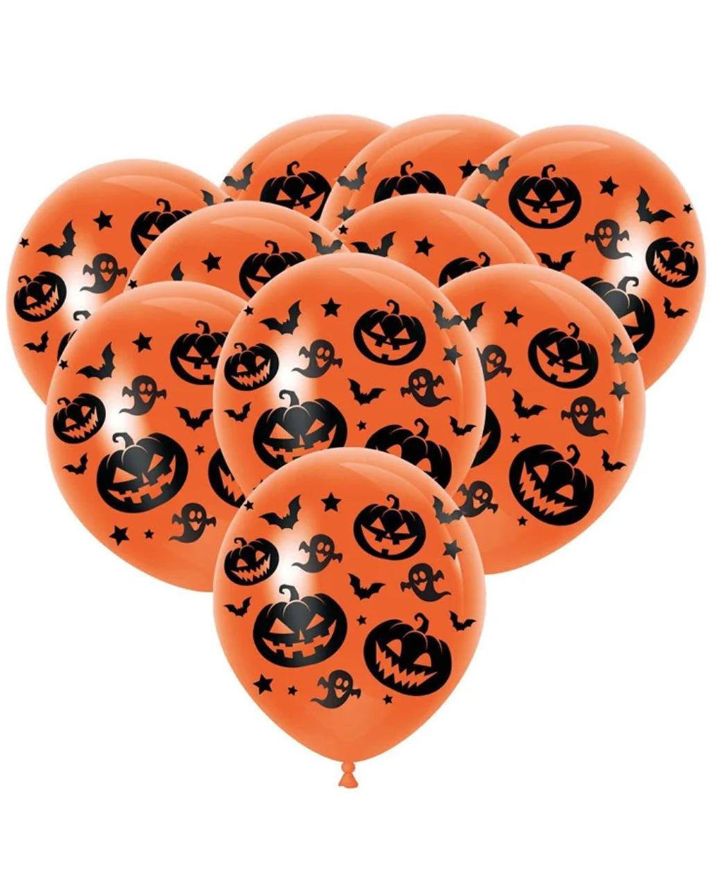 Ballons Halloween Aluminium XXL - 6 Pièces Fantômes, Chauve-Souris, Squelette, Chat, Citrouille, Sorcière, Pour Hélium Ou Air