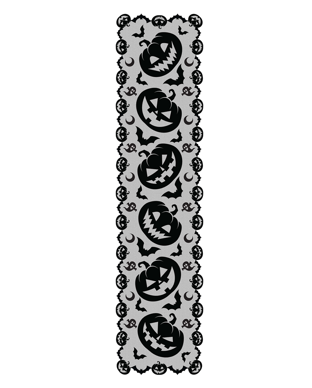 DII Halloween Tischläufer Aus Jute – 35,6x188,9 Cm, Schwarz-hellbraun, Gruselig-schöne Deko Für Die Halloween-Party