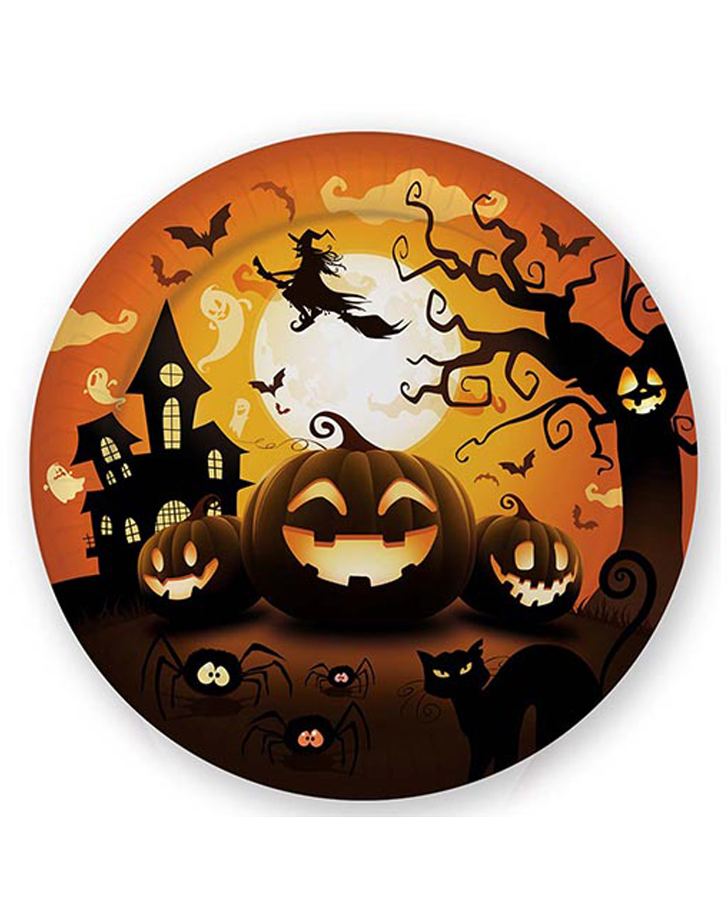 Happy Halloween Pumpkin Paper Plates