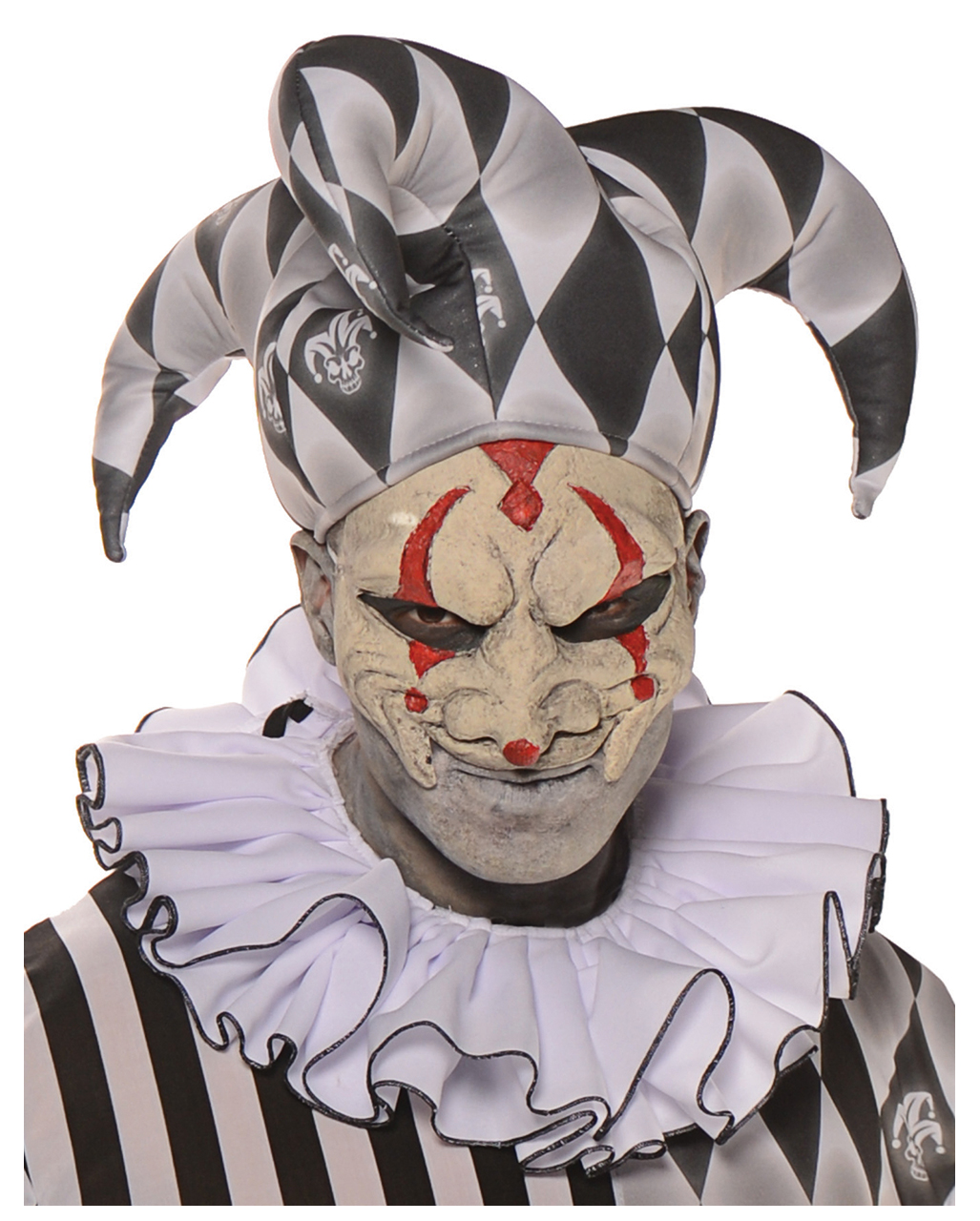 Pantomime Harlekin Halbmaske mit Bowler Hut Clown Maske Halloween Karneval #3294 