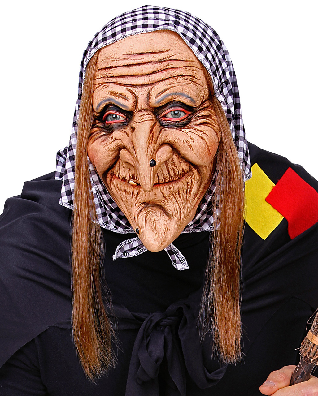 Hexenmaske Fasching Kunststoff Maske Halloween Karneval Hexe Märchen Kostüm 