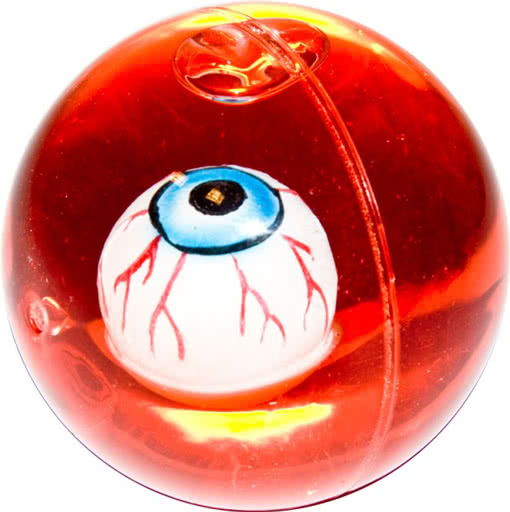 Rubber ball with bloody eyeball for Halloween