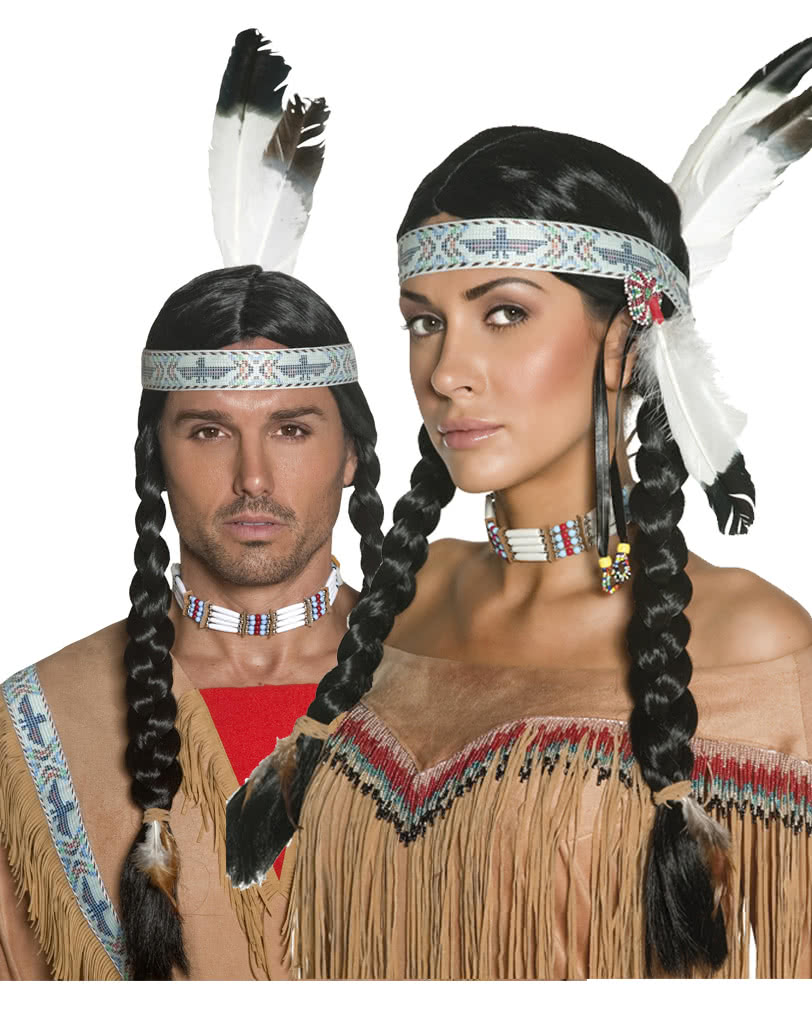 WIL Kostüm Zubehör Kette Indianer Indianerin mit Federn Karneval 
