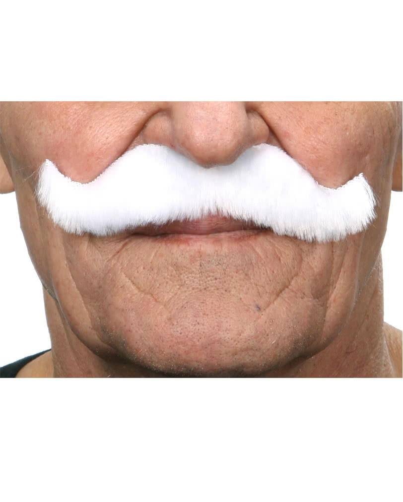 Kaiser Wilhelm Mustache White Realistic Facial Hair For Sticking Horror Shop Com