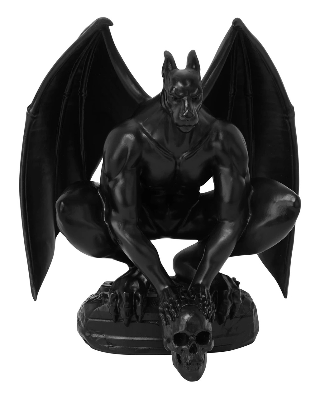 13cm hoch Torwächter in schwarz Werwolf Gargoyle Figur Büste Handyhalter ca 
