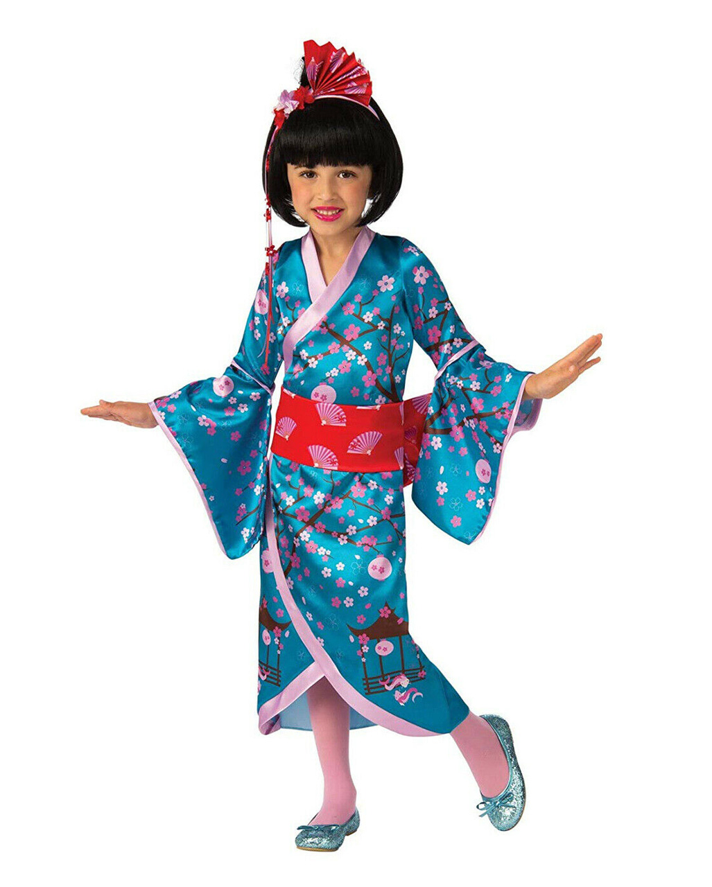 Voorstel Psychologisch zich zorgen maken Cherry Blossom Geisha Child Costume for Mardi Gras | horror-shop.com