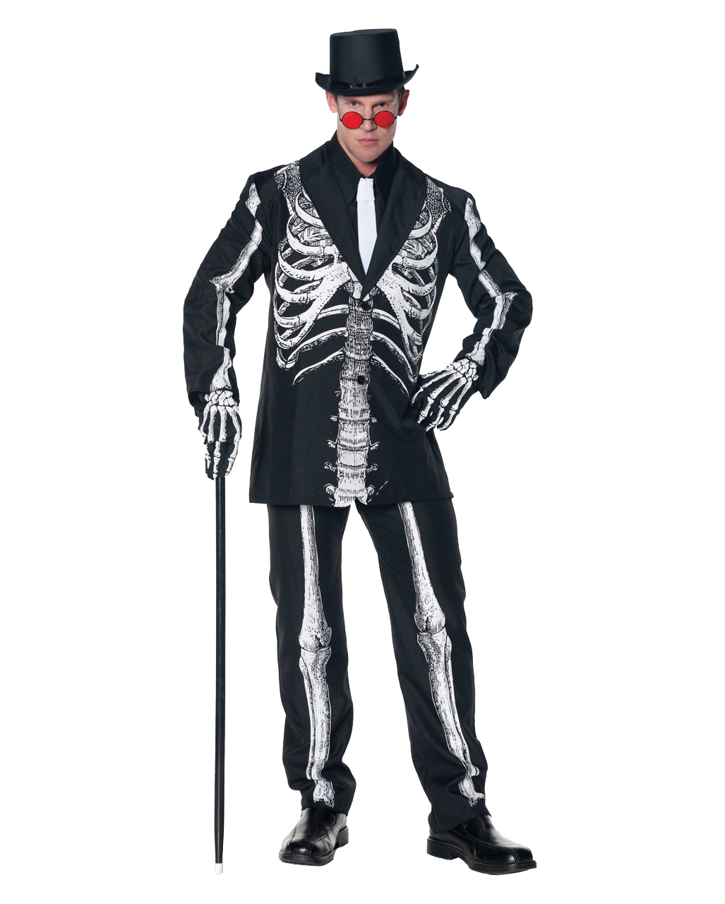 Skelettkostüm Skelett Gerippe Anzug Kostüm Halloween Herren 