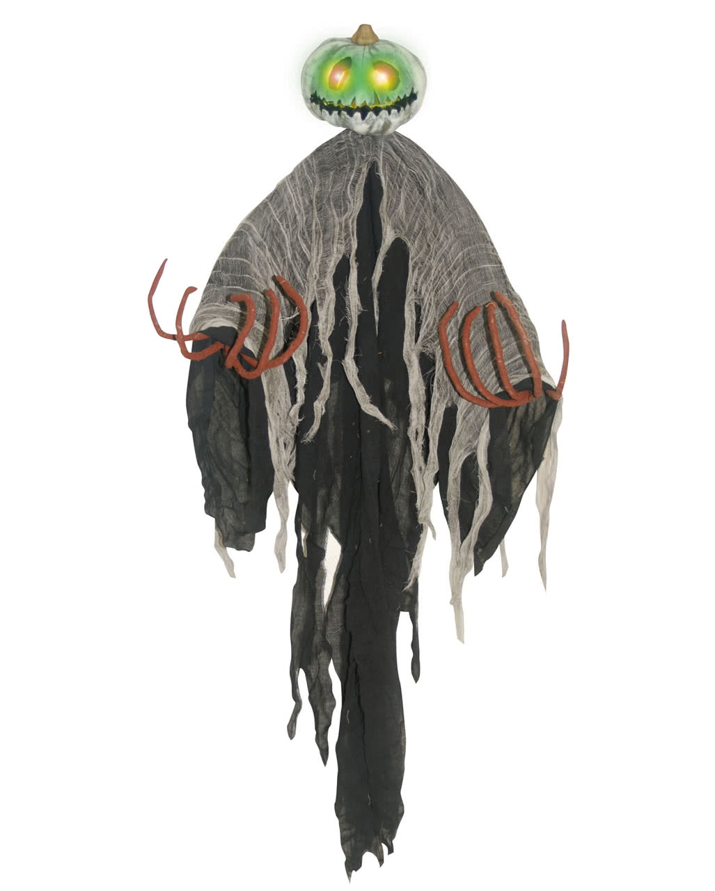 Pumpkin Ghost Hanging Figure With LED Halloween Deco | Horror-Shop.com