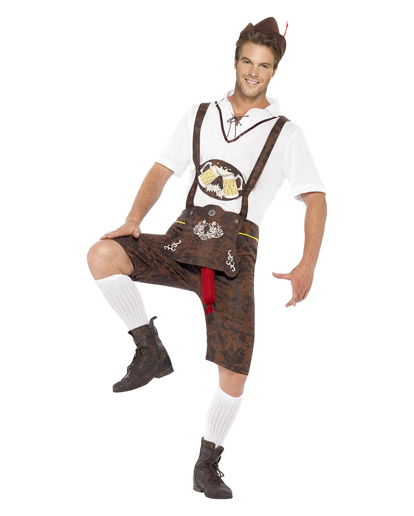 Lederhosen costume with sausage Hairstreak | Naughty Oktoberfest Costume |  
