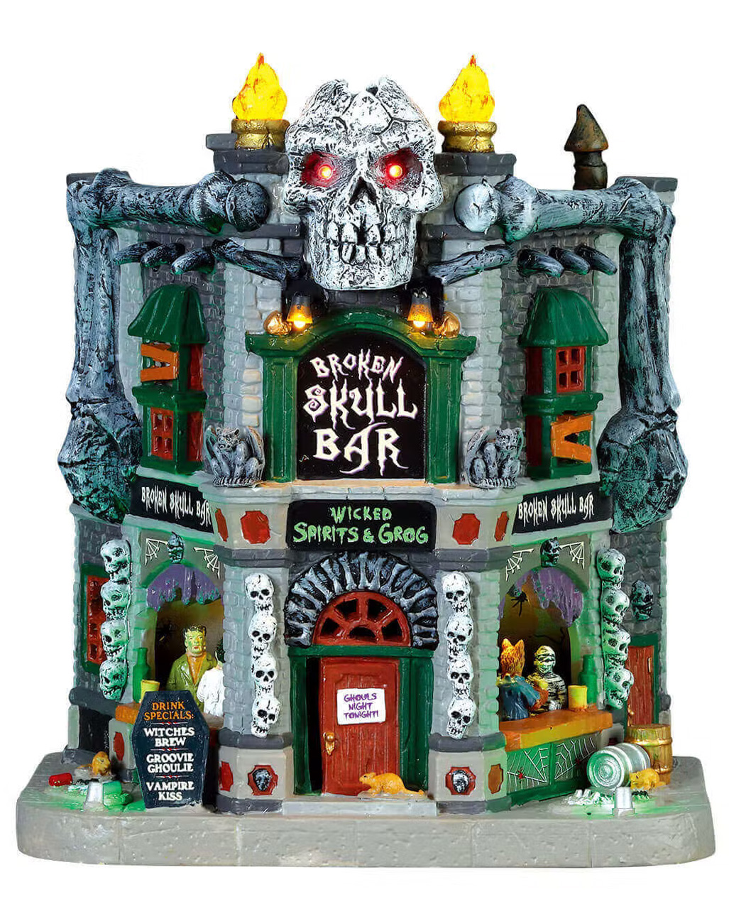 Lemax Spooky Town - Broken Skull Bar for Halloween | Horror