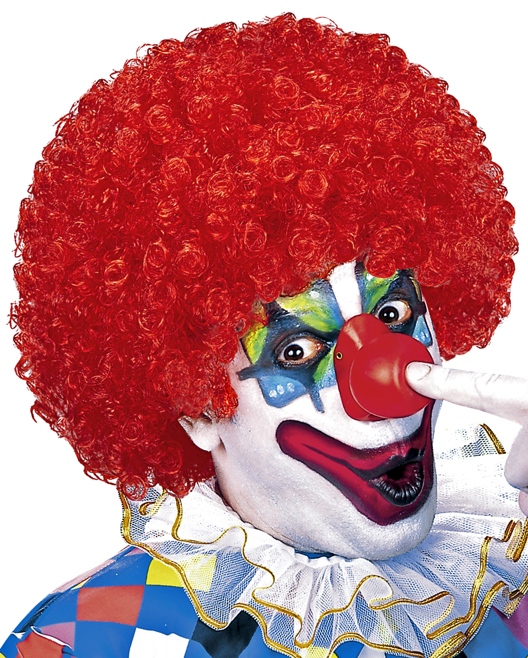 Curly Clown Wig Red for clown costumes | horror-shop.com