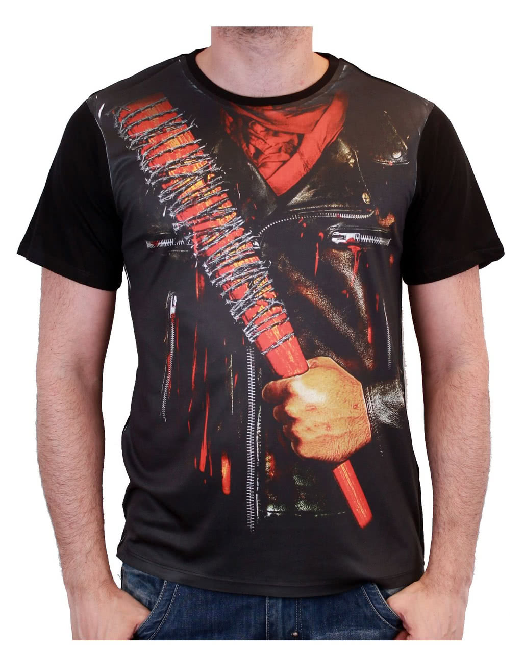 Mens Walking Dead SURVIVORS Distressed T Shirt Negan Rik Daryl Lucile Kingdom TV 