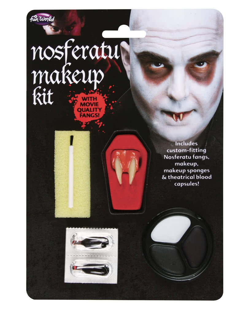 Nosferatu Make Up Kit & Canines | Fangs | Count Orlok Liner | horror ...
