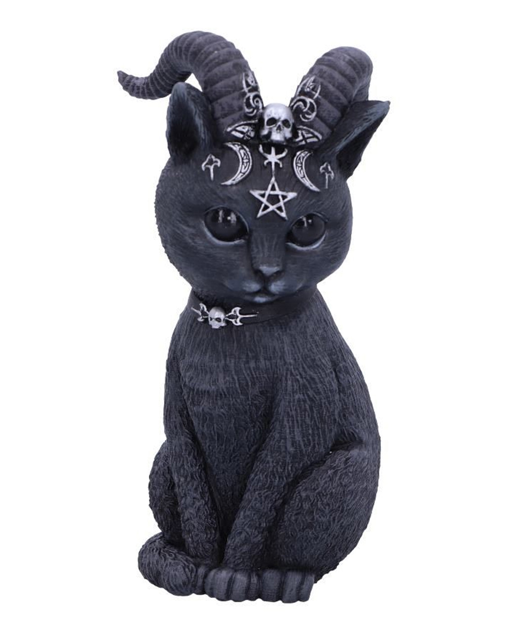 Gothic Plüsch Rucksack grünäugige Katze mit Fledermausflügeln und Hörnern 