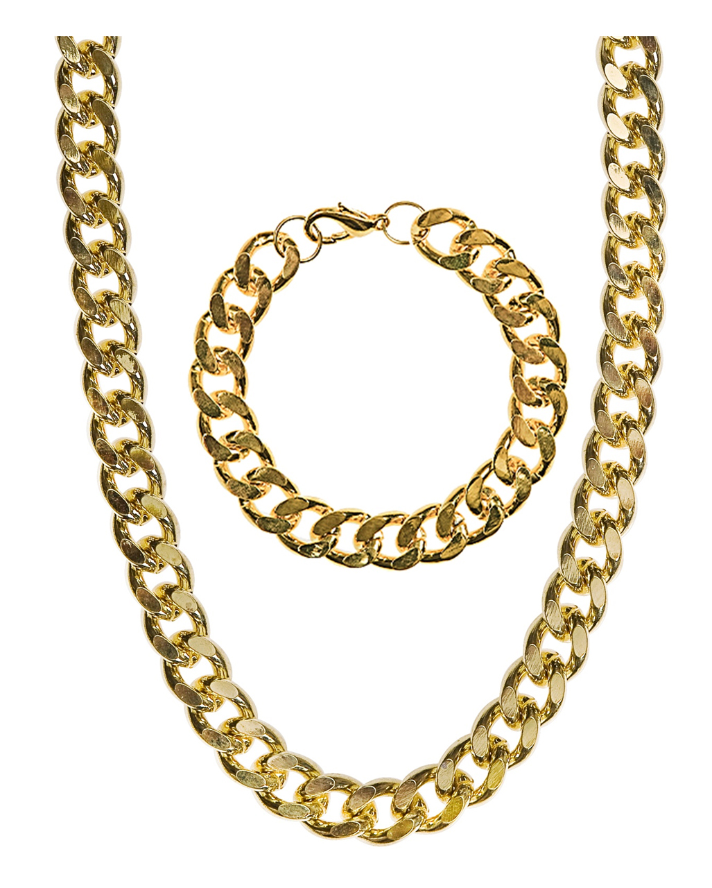 Rapper Gold Chain And Bracelet Costume accessories