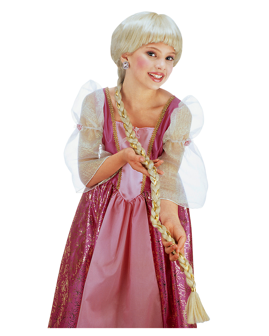 Blonde Princess Long Wig Fairytale Fancy Dress Kid's Costume Girls Accessory
