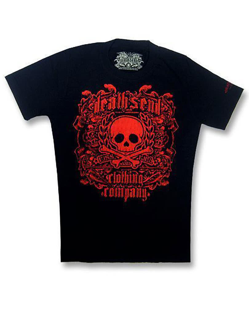 Red Skull and Bones T Shirt Gr. L | Gothic Shirt | Horror-Shop.com