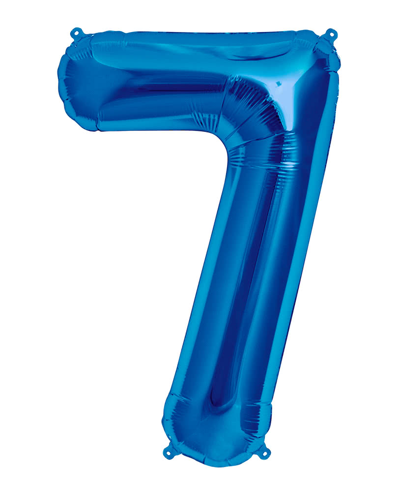 Foil balloon number 7 blue Partydeko