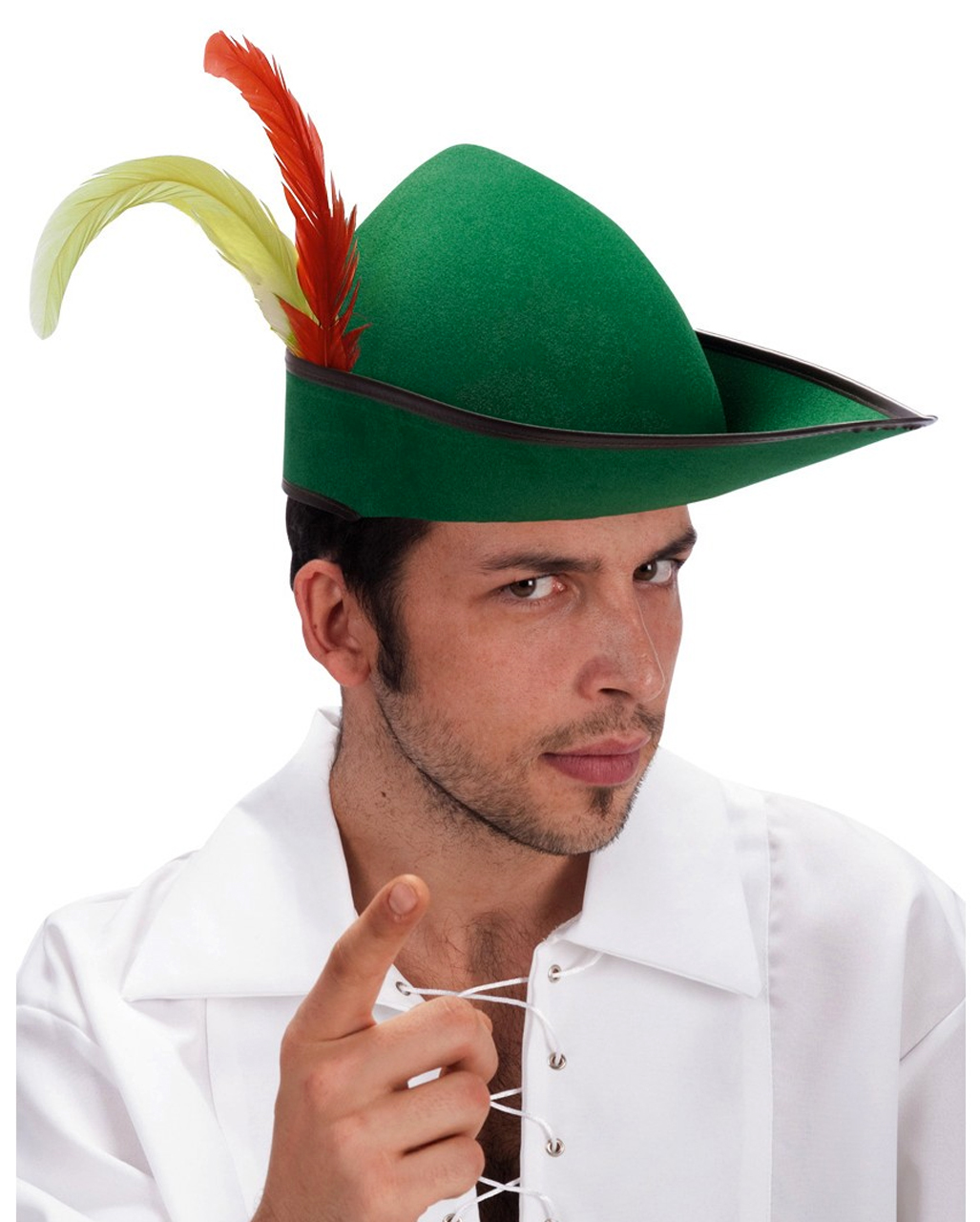 Robin Hood Hat Pointed Elf Cap Premium Adult Mens Costume Alpine Green Swiss NEW 