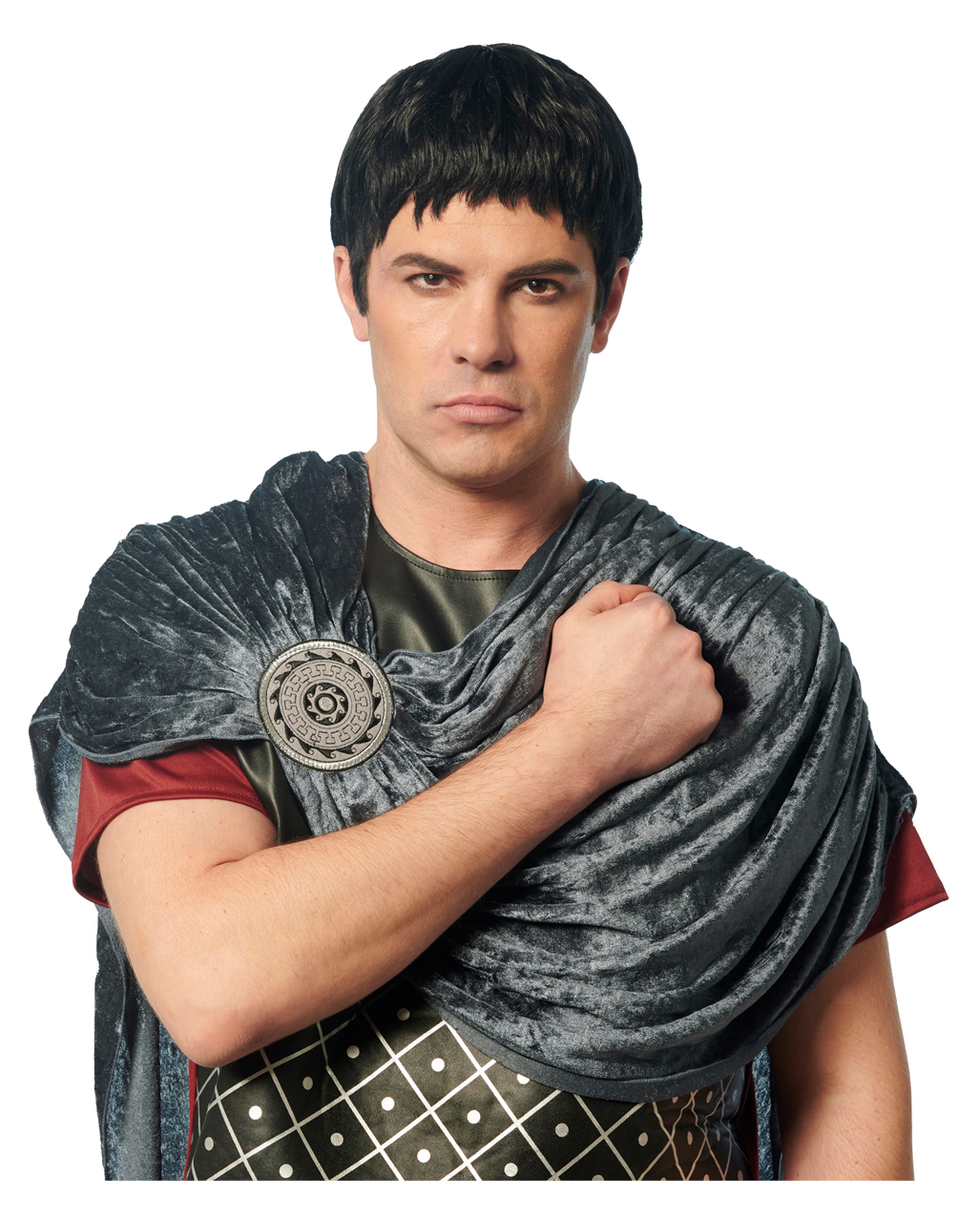 Black Roman Wig Caesar for carnival & fancy dress | Horror-Shop.com