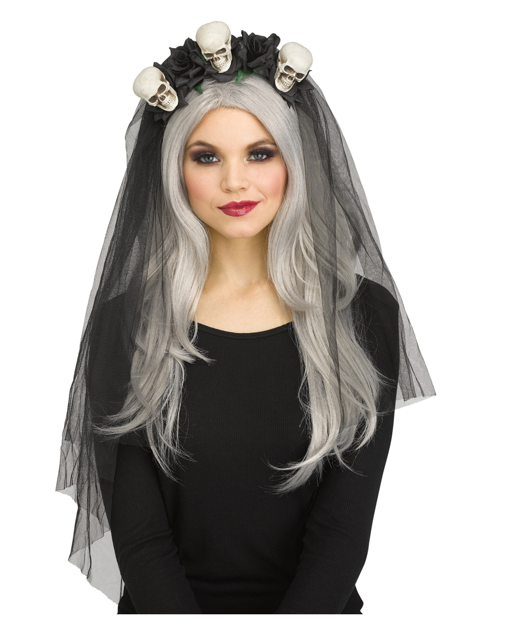 Party Veil On Comb Black Bridal Lace Satin Edge Halloween NEW from UK 
