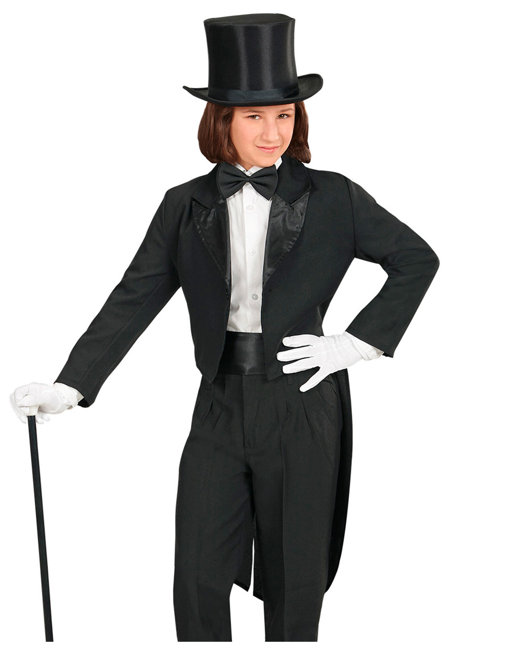 CHILDREN/'S BLACK TAILCOAT WITH SATIN COLLAR FANCY DRESS COSTUME JACKET ONLY