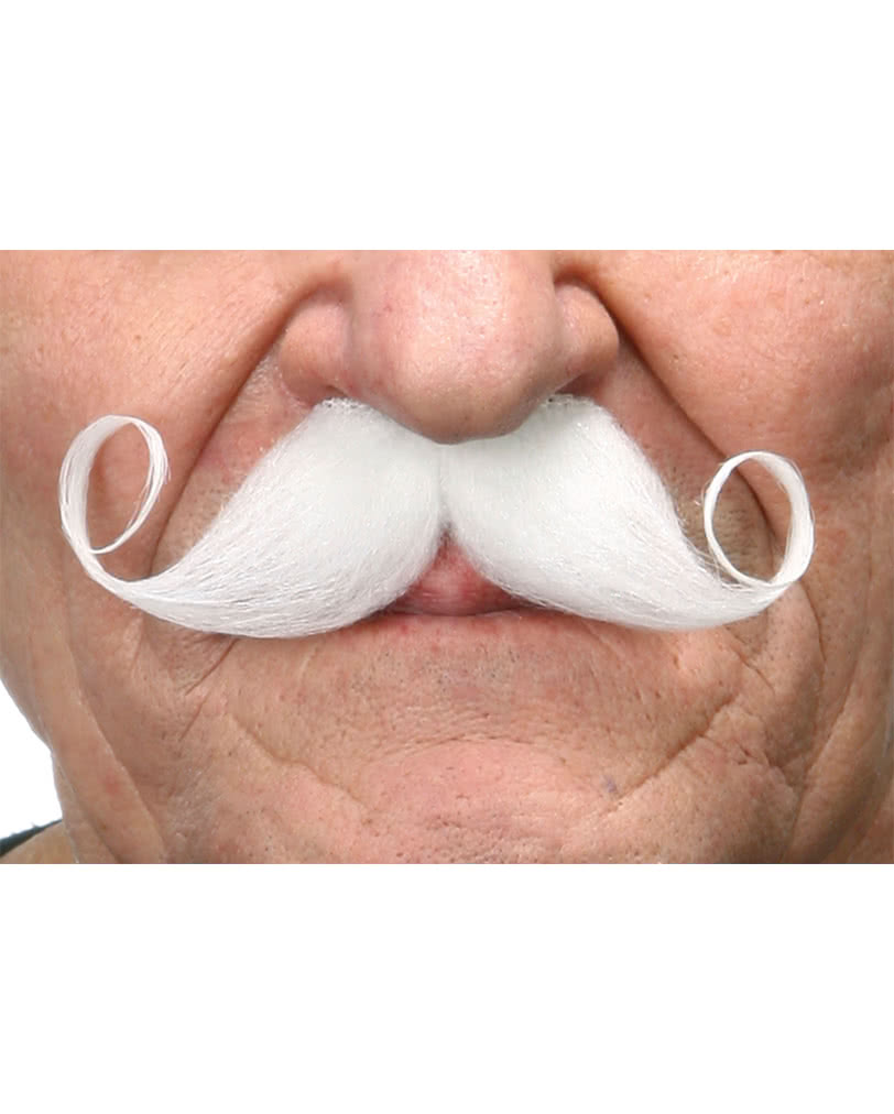 WHITE DROOP STYLE SELF ADHESIVE MOUSTACHE UK FAST DISPATCH 
