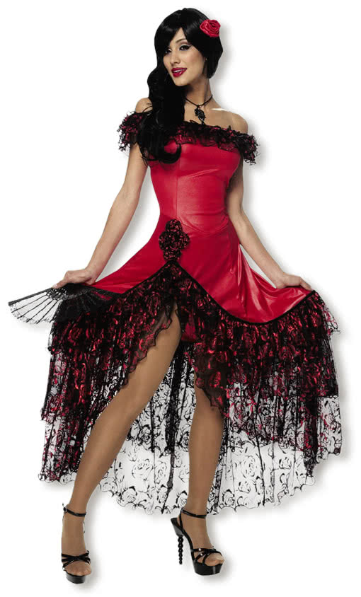 Senorita Costume Deluxe -Spaniard Costume-Flamenco Dress-Tango Outfit ...