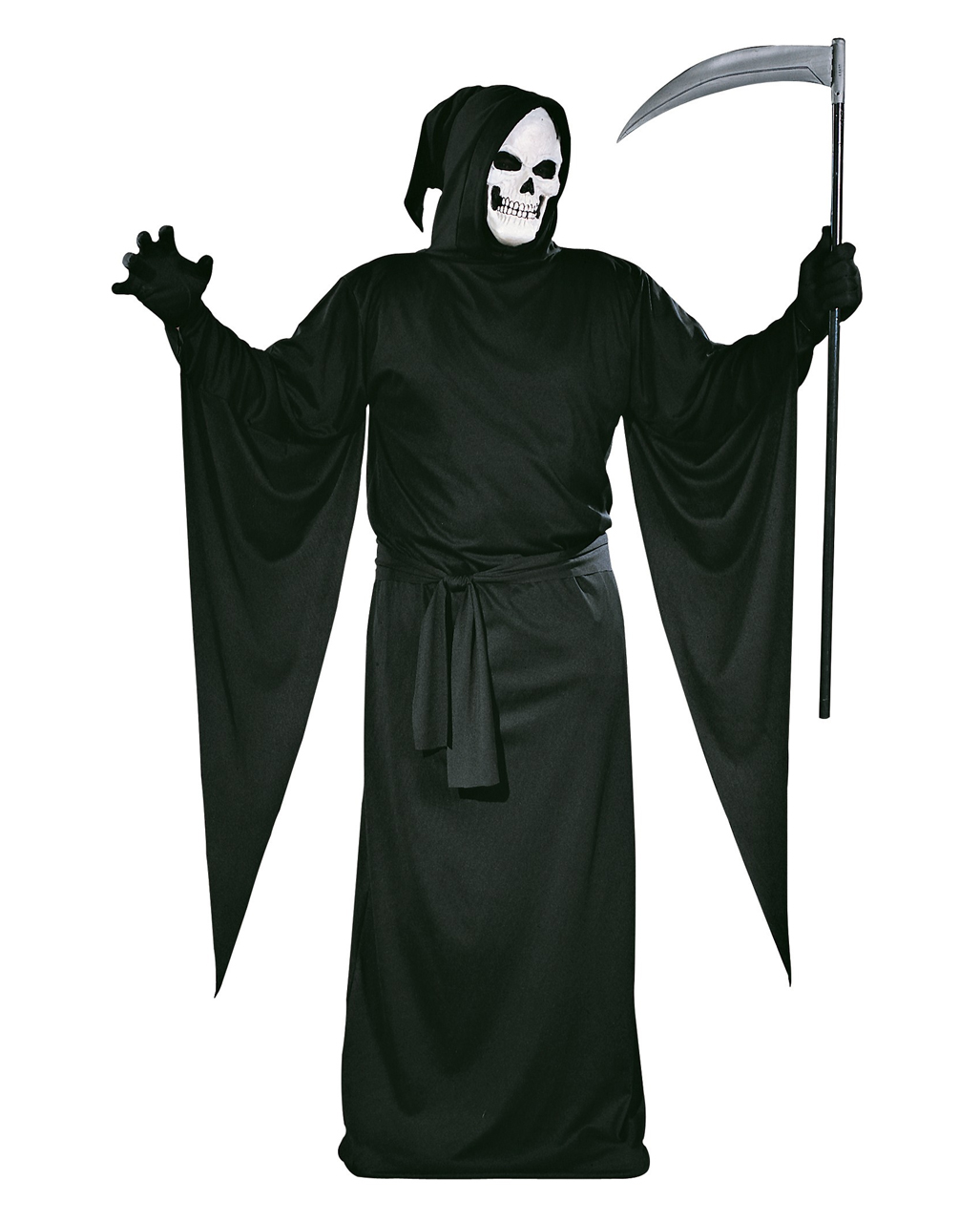 Grim Reaper Costume Adult Scary Angel of Death Halloween Fancy Dress 