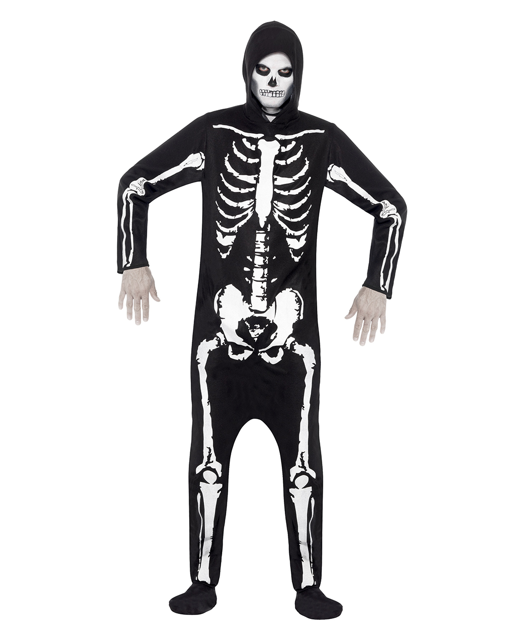 SCARY SKELETON 46/48 S Herren Kostüm Skelett Tod Halloween Karneval 3915 