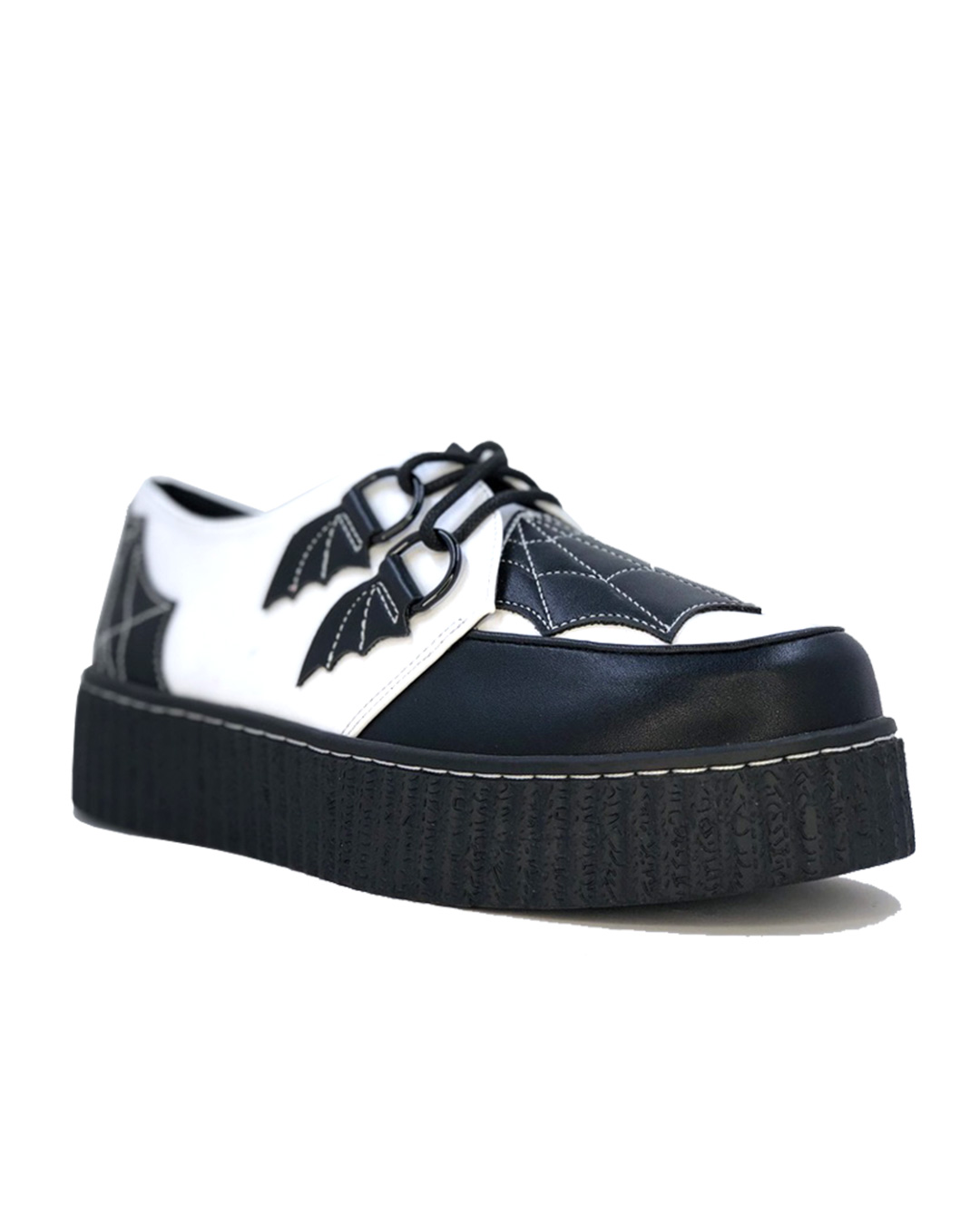 Spiderweb Black And White Creepers Shoes buy 