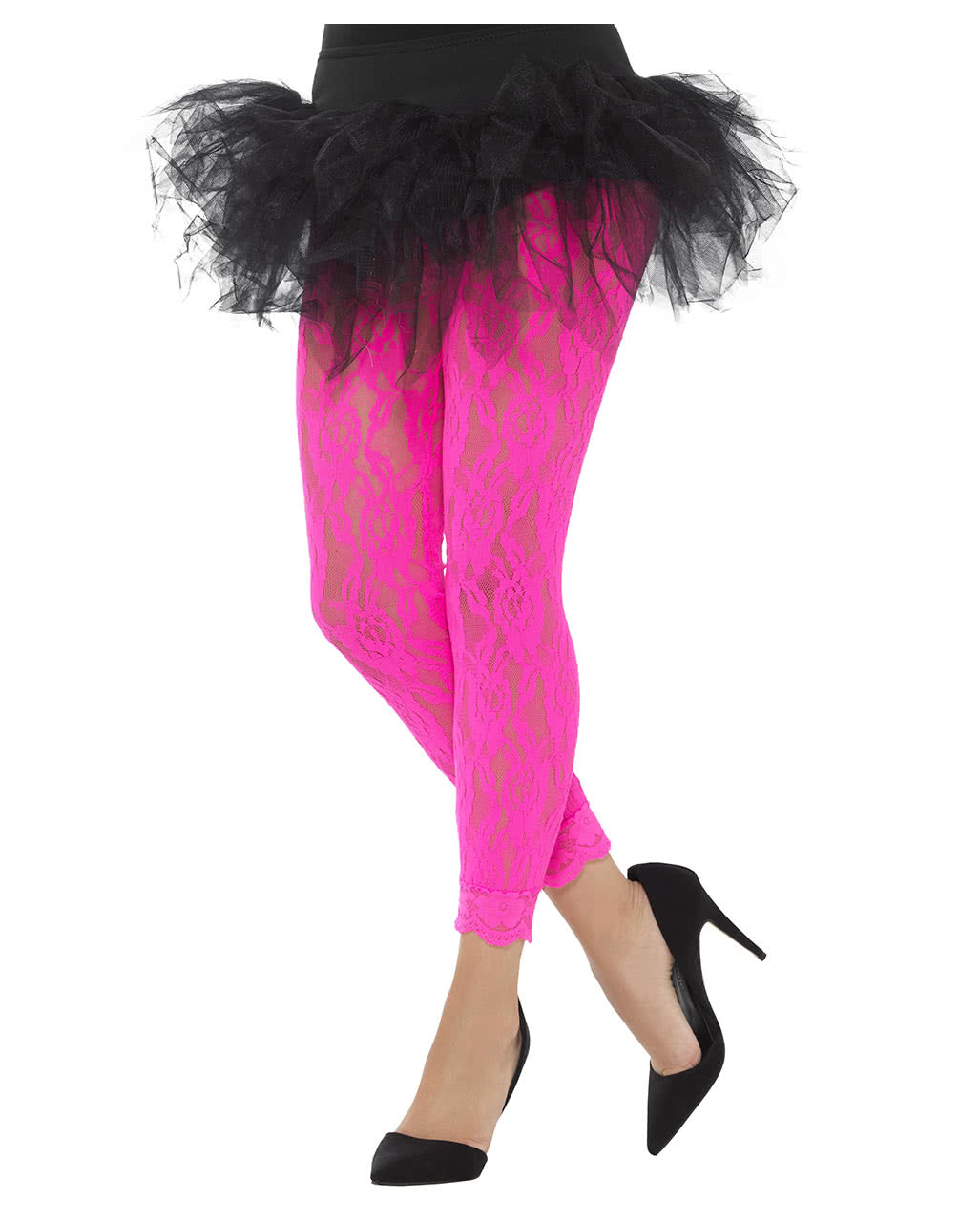 80s lace top leggings neonpink For carnival