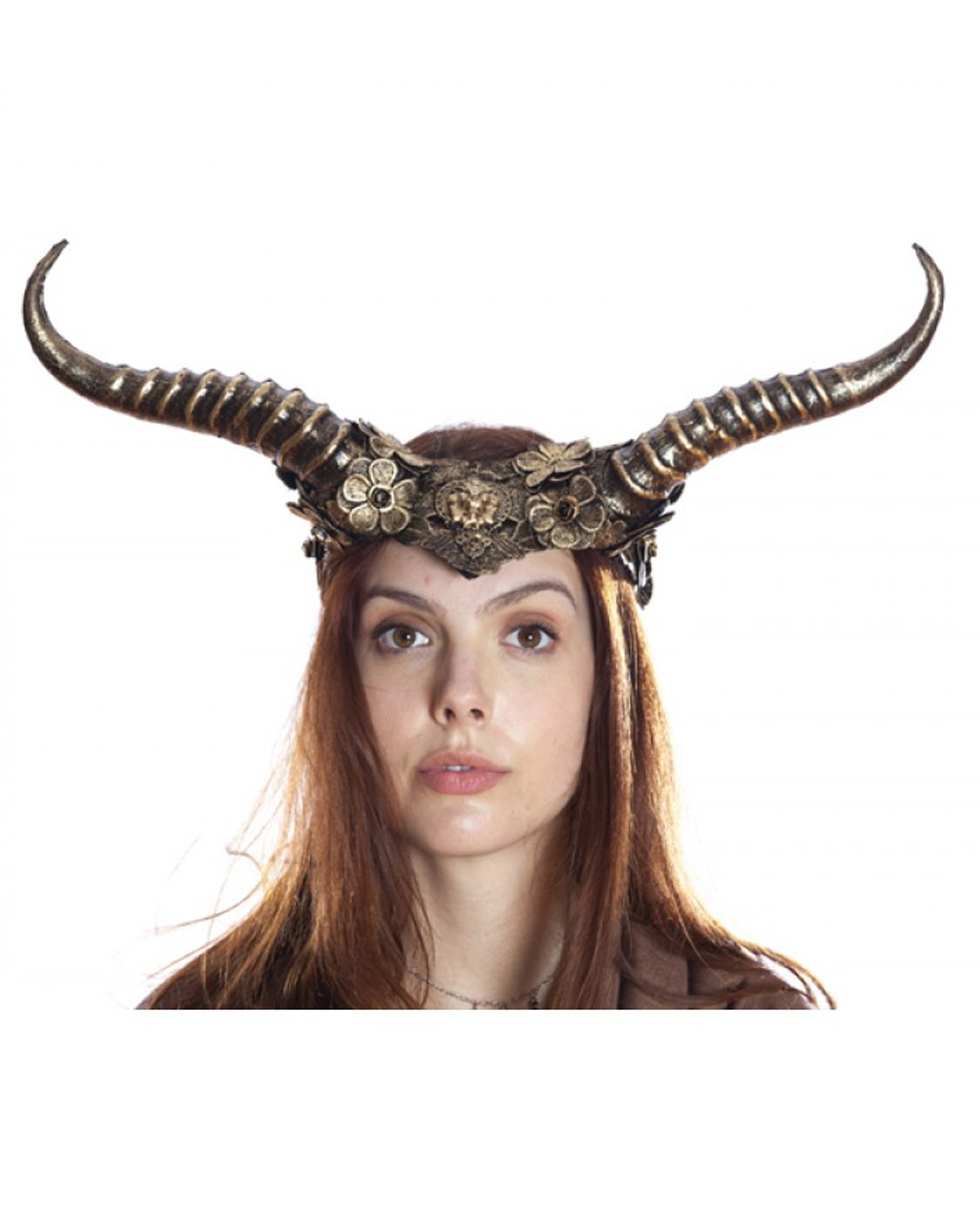 Adult Devil Vampire Witch Black Gold Horns Headband Halloween Costume Accessory