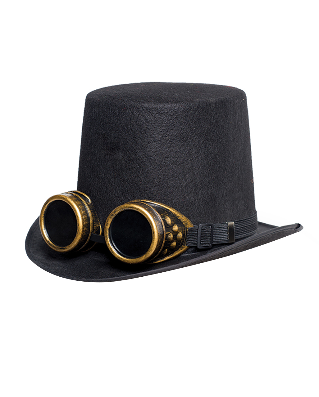 Steampunk Zylinder Hut mit Brille Braun Viktorianische Kopfbedeckung Zylinderhut 