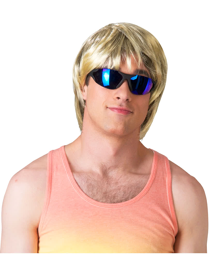 Surfer Mens Wig Blonde | Bright Sunny Boy Wig | horror ...