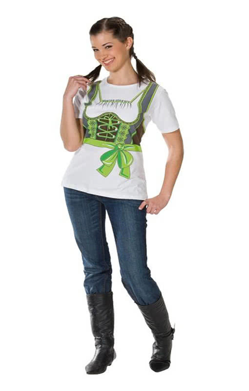 Tarmfunktion hensigt rookie T-shirt green Dirndl Plus Size | T-shirt in XL with printed front Dirndl |  horror-shop.com