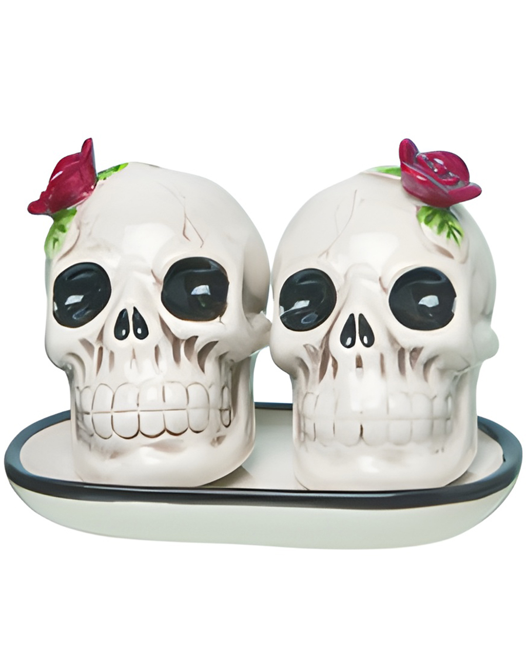 Skull Salt & Pepper Shaker With Coaster for Halloween