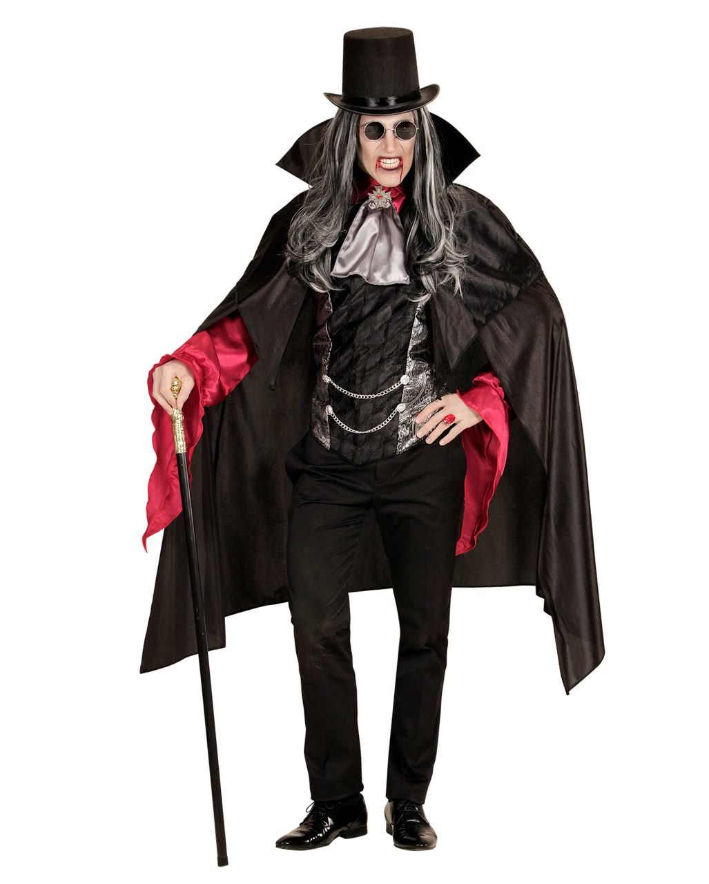 Unisize Ki/Erw Fasching Karneval Halloween schw Vampirumhang Vampir Dracula Kr