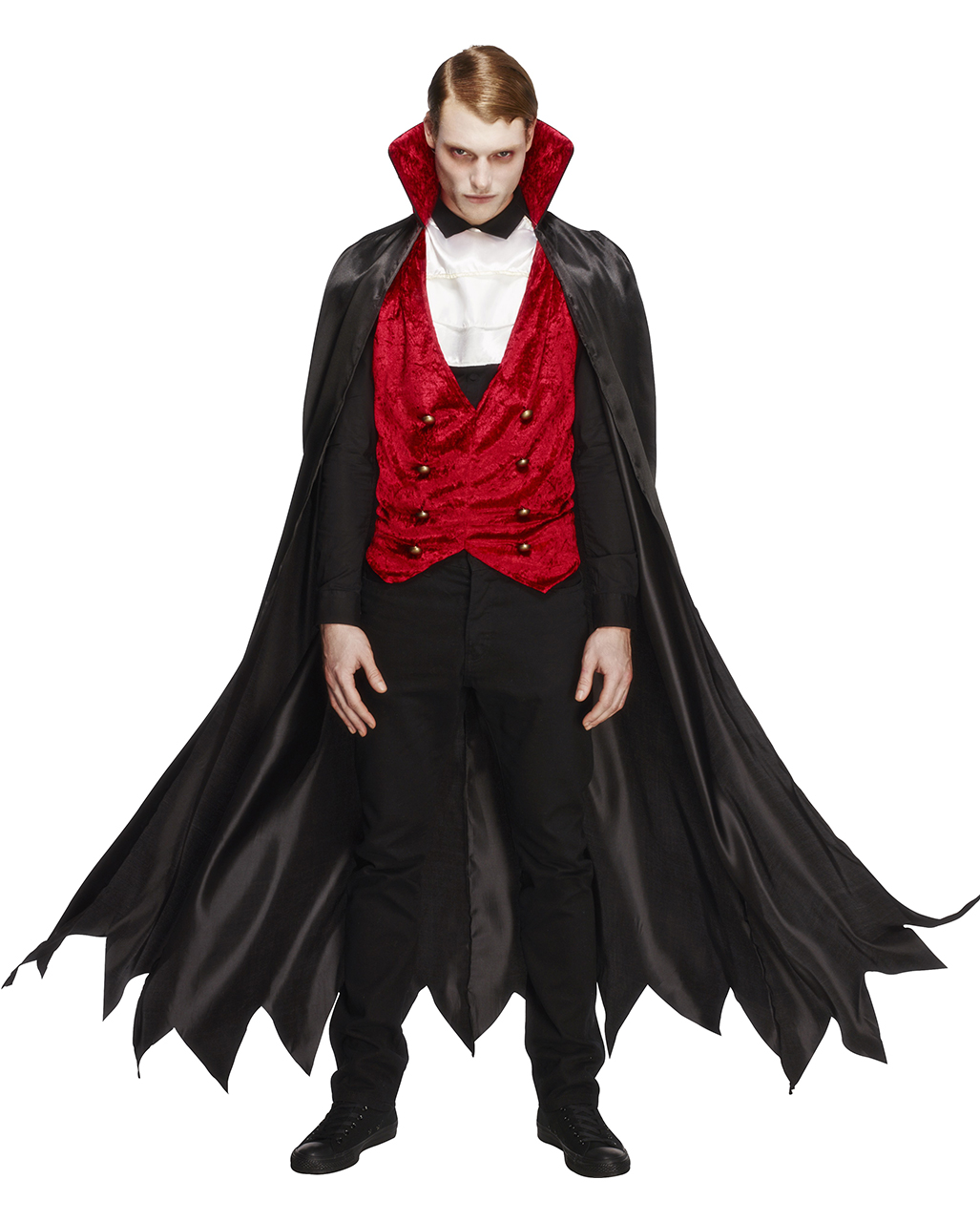 Men's Halloween Vampire Count Dracula Party Fancy Dress Costume & Cape One Size 