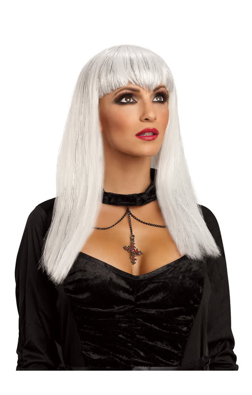 Vampiress Glitter Wig White Vampire Wig White Hair Horror Shop Com