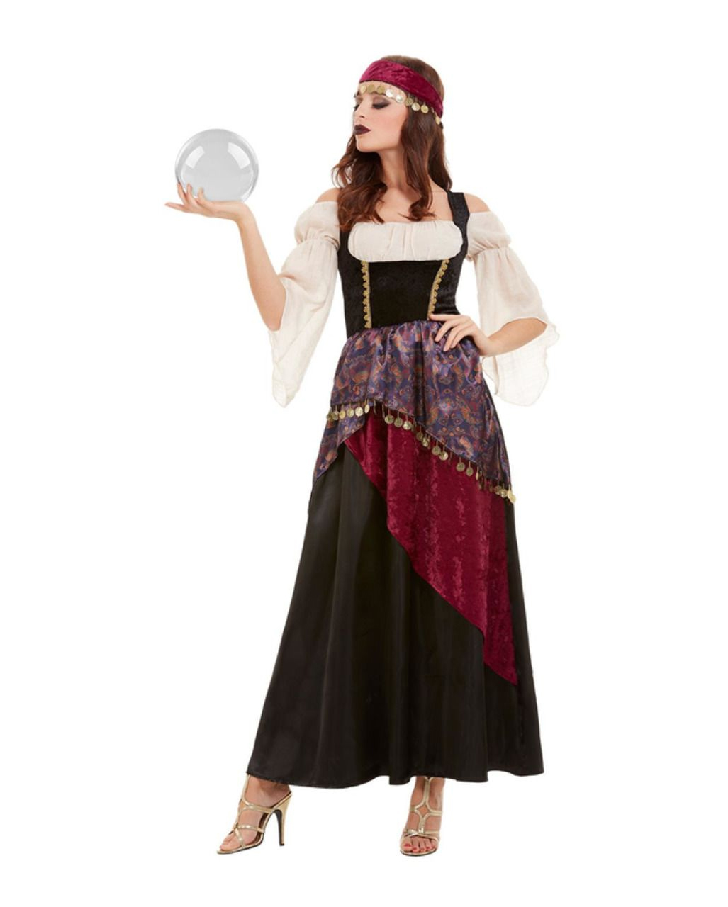 Zirkus Wahrsagerin Kostüm Gipsy Damenkostüm Hellseherin Zigeunerin Kleid Outfit 