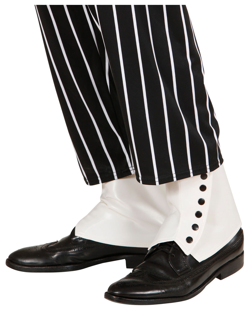 Couvre-chaussures Blancs Gangster - Accessoire Déguisement Mafia - Boutons Métal - Taille Unique