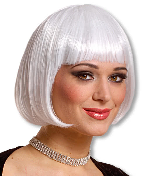 White Pageboy Cut Wig -White Wig-Synthetic Hair Platinum Blonde ...